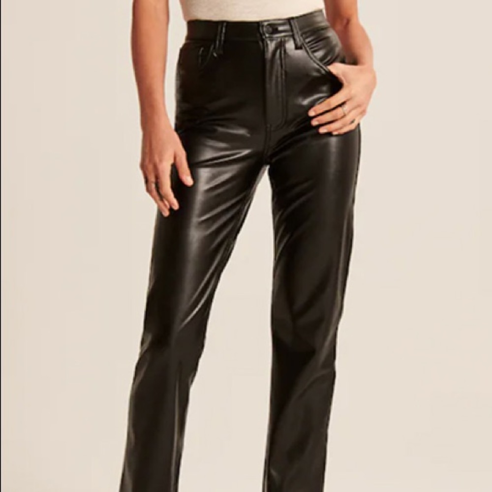 Abercrombie Vegan Leather 90s Straight Pants